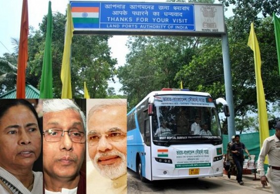 Manik excluded from witnessing the historic moment as Modi, Hasina gear up to flag off  Kolkata-Dhaka-Agartala direct bus service : Modi dumps Manik for Mamata